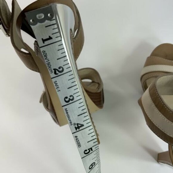 Michael Michael Kors Heels Women Tan Cream Size 8M Open Toe Ankle Strap - Picture 9 of 12